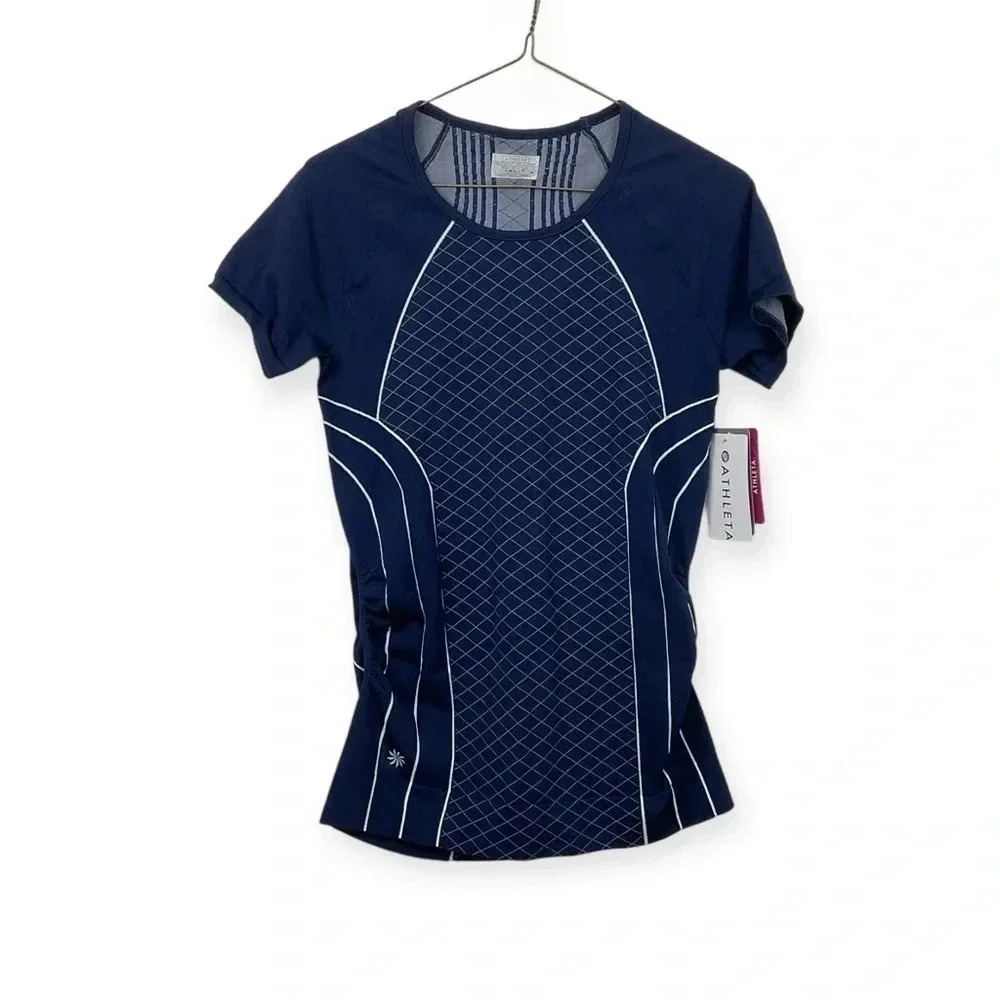 Athleta Finish Fast Line Tee Shirt Size Medium
